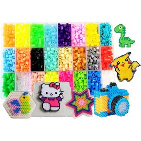Vytung Fuse Beads Kit-4500pcs 24Colors(4 Glow in Dark) 3Pegboards 75 Patterns(15 Full Size) Perler Beads Compatible Kit