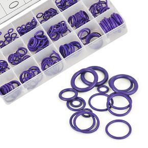 270 PCS Automotive A/C Compressor Port Gasket Assortment Kit, Eighteen Sizes High Temperature Resistant Stretch O-Rings, Portable Replacement Parts for Most Cars, Trucks, SUVs (Purple)