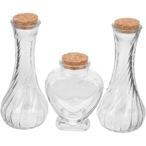 PRETYZOOM Unity 3pcs Wedding Memorial Sand Ceremony Bottle Set Transparent Drift Bottles Glass Bottle Glass Container with Lid Origami Craft Container Decorative Wishing Bottle Empty Bottle