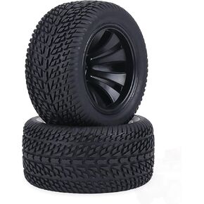 RC Truck Tires, Car Wheels Road Holding, 2pcs/Set Rubber Tyre Tires & Plastic Hubs Wheel for 1/12 RC Car Racing Car Truck Replacement