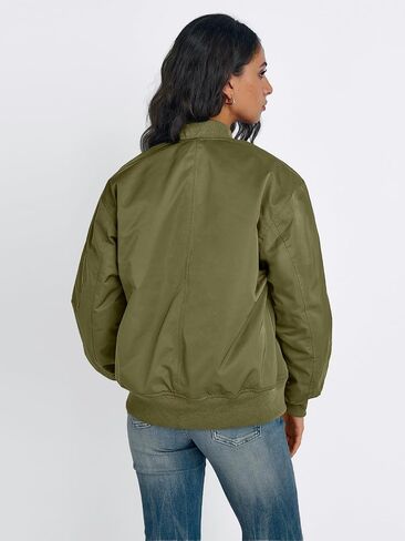Trendy Queen Women's Bomber Jackets Casual Zip up Coats Windbreaker Trendy Comfy Clothes Winter Fashion 2024 in Saudi Arabia