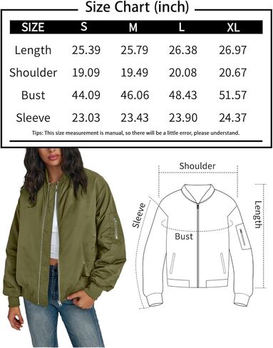 Trendy Queen Women's Bomber Jackets Casual Zip up Coats Windbreaker Trendy Comfy Clothes Winter Fashion 2024 in Saudi Arabia