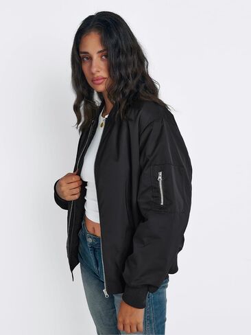 Trendy Queen Women's Bomber Jackets Casual Zip up Coats Windbreaker Trendy Comfy Clothes Winter Fashion 2024 in Saudi Arabia