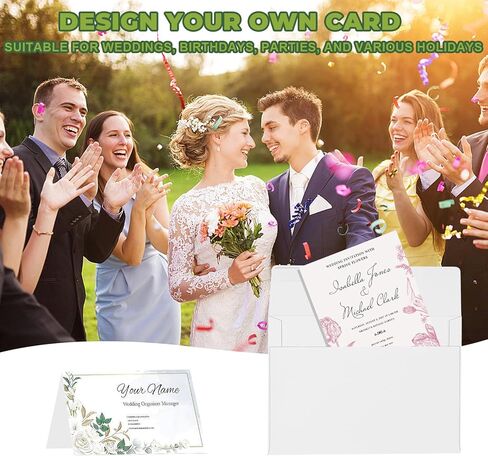 Blank White Cards and Envelopes,100 Pack 5x7 Inch Heavyweight Folded Cardstock and A7 Envelopes for Greeting Cards, Invitations, Wedding, Baby Shower, Birthday, Thank You Cards in Saudi Arabia