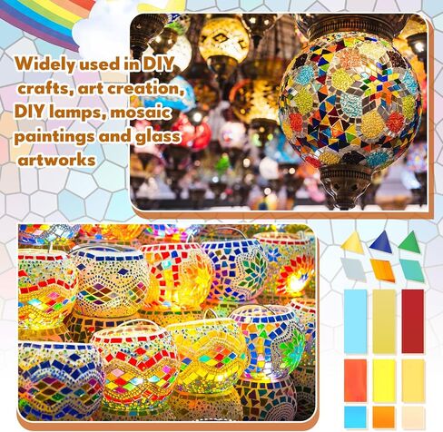 XunYee 3000 Pcs Mosaic Tiles, Glass Mosaic Tiles for Crafts Bulk, Stained Mosaic Glass Pieces, Mosaic Supplies for Home Decoration, Art Crafts, DIY Projects (Assorted Colors and Shapes) in Saudi Arabia