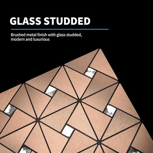 Art3d 10-Sheet Peel and Stick Backsplash Metal Mosaic Tiles for Kitchen Wall Decor, Stick on Aluminum Composite Tiles Stikers, Silver Windmill Puzzle Glass Mixed in Kuwait