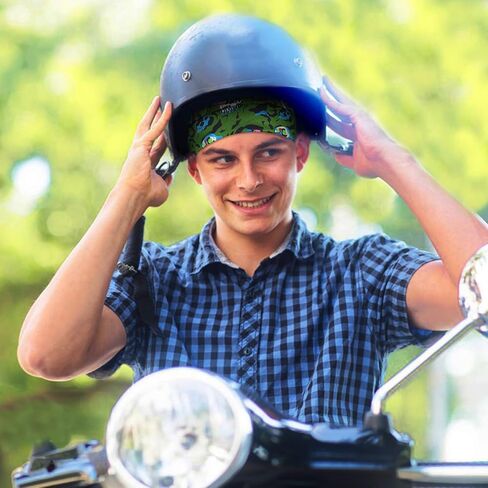 DOCILA 2 Pcs Do Rags for Men Skull Cap Fashion Print Helmet Liner Bandana Beanie Sweat Motorcycle Cycling Sports Accessories in Kuwait