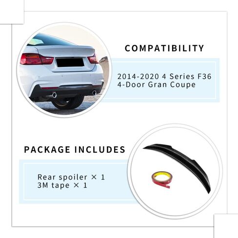 نمط ألياف الكربون F36 سبويلر طراز PSM متوافق مع (2014-2020) 4-Series F36 4-Door Gran Coupe in Kuwait