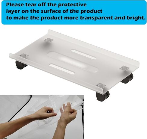 حامل الكمبيوتر المحمول، حامل برج الكمبيوتر الشفاف من الأكريليك، حامل برج الكمبيوتر مع 4 عجلات دوارة، حامل أرضي للكمبيوتر الشخصي جيد التهوية، حامل برج الكمبيوتر تحت المكتب لمعظم أجهزة الكمبيوتر التي تتحرك على الأرض والسجاد in Kuwait