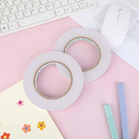2 Pcs Double-Sided Tape for Clothes Hem Tape No Sew No Iron Sticky Clear Fashion Fabric Tape Strong Adhesive Hemming Tape 1/2 Inch x 164 Feet in Saudi Arabia