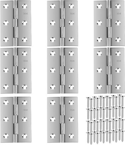 Stainless Steel 3 Inch Folding Butt Hinges for Furniture Door Window Case Lid and Wooden Box Chest, Pack of 4 in Saudi Arabia