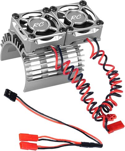 RC Motor Cooling Fan Upgrades Part 1/8 RC Car 40mm 42mm Brushless Motor,Motor Cooling Fans Surpass Hobby Twin 30mm RC Car Motor Fan with Metal Cover 4068 4274 Brushless Motor Heatsink,Red in Kuwait
