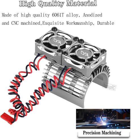 RC Motor Cooling Fan Upgrades Part 1/8 RC Car 40mm 42mm Brushless Motor,Motor Cooling Fans Surpass Hobby Twin 30mm RC Car Motor Fan with Metal Cover 4068 4274 Brushless Motor Heatsink,Red in Kuwait