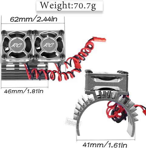 RC Motor Cooling Fan Upgrades Part 1/8 RC Car 40mm 42mm Brushless Motor,Motor Cooling Fans Surpass Hobby Twin 30mm RC Car Motor Fan with Metal Cover 4068 4274 Brushless Motor Heatsink,Red in Kuwait