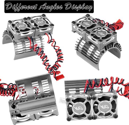 RC Motor Cooling Fan Upgrades Part 1/8 RC Car 40mm 42mm Brushless Motor,Motor Cooling Fans Surpass Hobby Twin 30mm RC Car Motor Fan with Metal Cover 4068 4274 Brushless Motor Heatsink,Red in Kuwait