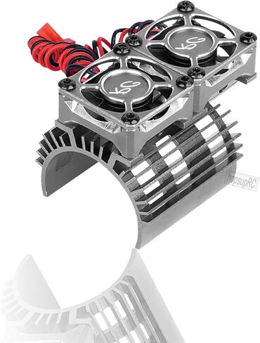 RC Motor Cooling Fan Upgrades Part 1/8 RC Car 40mm 42mm Brushless Motor,Motor Cooling Fans Surpass Hobby Twin 30mm RC Car Motor Fan with Metal Cover 4068 4274 Brushless Motor Heatsink,Red in Kuwait