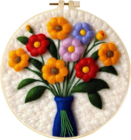Amphol Needle Felting Kit for Beginner – Easy & Fun Wool Needle Felting Set with Needles, Foam Pad, Felt Cloth, and Instructions - Gift Home Decoration in Saudi Arabia