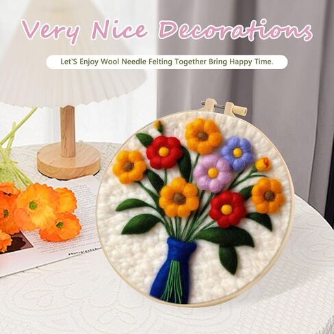 Amphol Needle Felting Kit for Beginner – Easy & Fun Wool Needle Felting Set with Needles, Foam Pad, Felt Cloth, and Instructions - Gift Home Decoration in Saudi Arabia