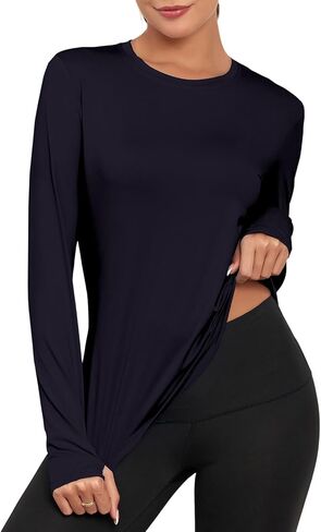 Women's UPF 50+ Long Sleeve Shirts Sun Protection Rash Guard Tee Shirt Quick Dry Workout Yoga Running Hiking Tops in Saudi Arabia