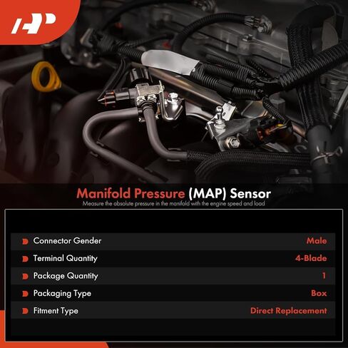 مستشعر الضغط المطلق المنوع A-Premium MAP متوافق مع موديلات دودج - رام 2500 2007-2014 L6 6.7L، رام 3500 2007-2014 L6 6.7L - استبدال # 2897333، 4921322 in Saudi Arabia