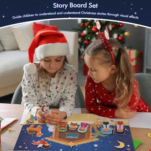 Christmas Nativity Felt Story Board Set for Toddlers Nativity Baby Jesus Birth Felt Story Nativity Scene Set Christmas Crafts Decoration for Religious Party Favor Game for Kids in Saudi Arabia