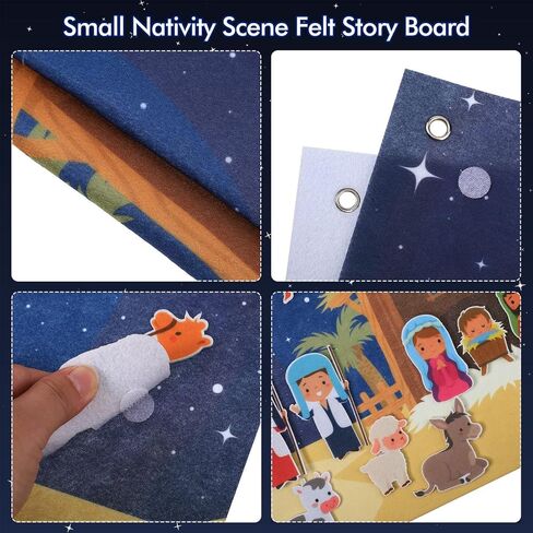 Christmas Nativity Felt Story Board Set for Toddlers Nativity Baby Jesus Birth Felt Story Nativity Scene Set Christmas Crafts Decoration for Religious Party Favor Game for Kids in Saudi Arabia