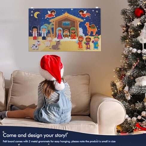 Christmas Nativity Felt Story Board Set for Toddlers Nativity Baby Jesus Birth Felt Story Nativity Scene Set Christmas Crafts Decoration for Religious Party Favor Game for Kids in Saudi Arabia