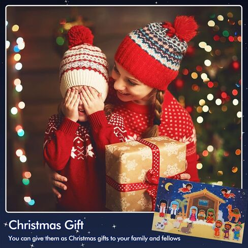 Christmas Nativity Felt Story Board Set for Toddlers Nativity Baby Jesus Birth Felt Story Nativity Scene Set Christmas Crafts Decoration for Religious Party Favor Game for Kids in Saudi Arabia