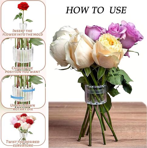 2 pcs Spiral Ikebana Stem Holder,Spiral Stem Holder for Flowers and Plant,Ikebana Stem Holder for Flowers,Spiral DIY Bouquet Twister for Flower Arrangement, Floral Arranging Holder for Vase,Clear,S,L in Saudi Arabia