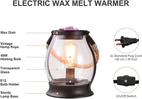 Electric Wax Warmer,Metal Wax Warmer,Rustic Candle Wax Burner for Aromatherapy Wax,Oil Burner,Fragrance,Home Decoration,Gifts (Lanterns) in Saudi Arabia