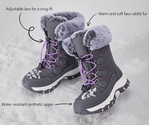 Women's Snow Boots Winter Warm Fur Lined Water-Resistant Outdoor Anti-Slip Boot in Saudi Arabia