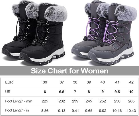 Women's Snow Boots Winter Warm Fur Lined Water-Resistant Outdoor Anti-Slip Boot in Saudi Arabia