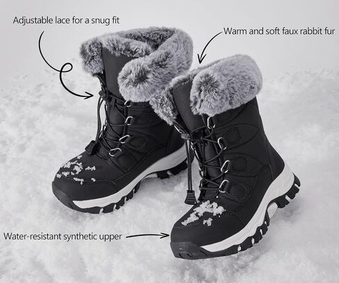 Women's Snow Boots Winter Warm Fur Lined Water-Resistant Outdoor Anti-Slip Boot in Saudi Arabia