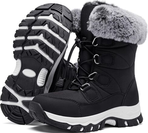Women's Snow Boots Winter Warm Fur Lined Water-Resistant Outdoor Anti-Slip Boot in Saudi Arabia