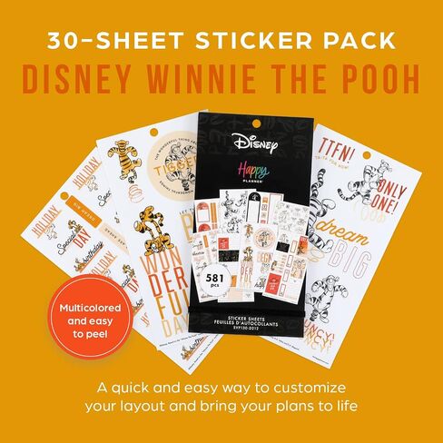 مجموعة ملصقات ديزني Happy Planner للمخططين والتقويمات والمجلات، ملصقات سهلة التقشير، ملحقات سجل القصاصات، جمال ديزني النائم، 30 ورقة، 498 ملصقًا إجماليًا in Saudi Arabia