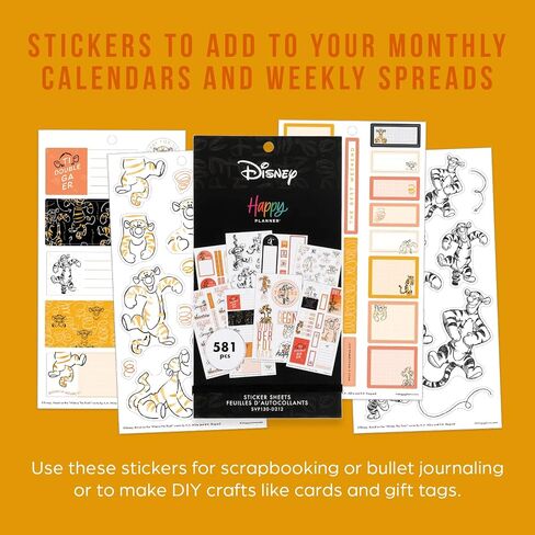مجموعة ملصقات ديزني Happy Planner للمخططين والتقويمات والمجلات، ملصقات سهلة التقشير، ملحقات سجل القصاصات، جمال ديزني النائم، 30 ورقة، 498 ملصقًا إجماليًا in Saudi Arabia