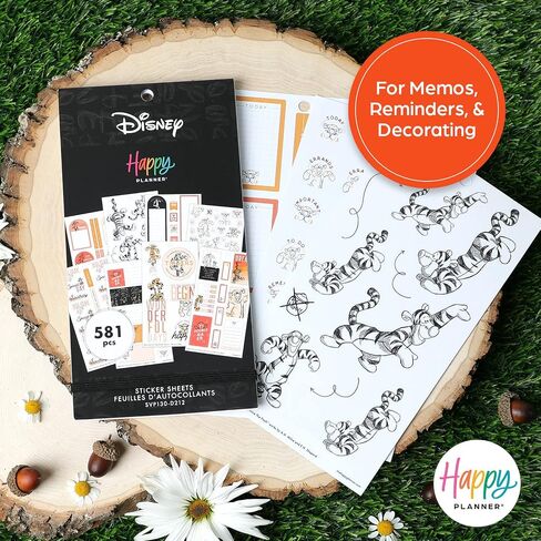 مجموعة ملصقات ديزني Happy Planner للمخططين والتقويمات والمجلات، ملصقات سهلة التقشير، ملحقات سجل القصاصات، جمال ديزني النائم، 30 ورقة، 498 ملصقًا إجماليًا in Saudi Arabia