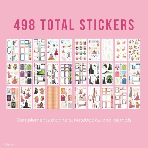مجموعة ملصقات ديزني Happy Planner للمخططين والتقويمات والمجلات، ملصقات سهلة التقشير، ملحقات سجل القصاصات، جمال ديزني النائم، 30 ورقة، 498 ملصقًا إجماليًا in Saudi Arabia