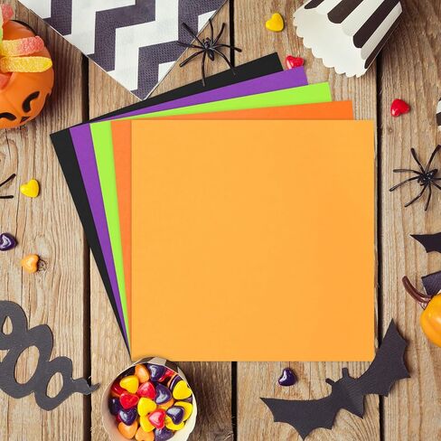 AnyDesign 50 Sheet 12 x 12 Inch Assorted Autumn Colored Card Stock Paper Red Yellow Green Brown Scrapbook Paper for Fall Thanksgiving DIY Maple Leaves Card Making School Office Home Supplies, 65lb in Saudi Arabia