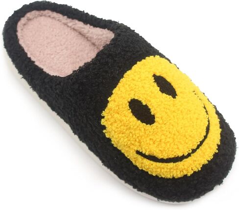 Happy Face Kids Slippers: Plush Non-Slip House Slippers For Girls & Boys & Little Big Toddler Unisex Kids Ultra Comfort Cute Soft and Fuzzy in Saudi Arabia