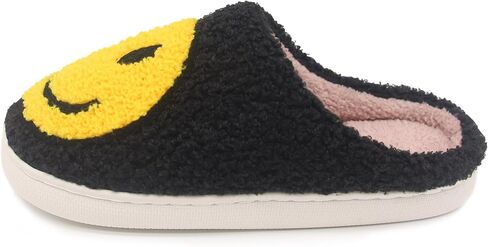 Happy Face Kids Slippers: Plush Non-Slip House Slippers For Girls & Boys & Little Big Toddler Unisex Kids Ultra Comfort Cute Soft and Fuzzy in Saudi Arabia