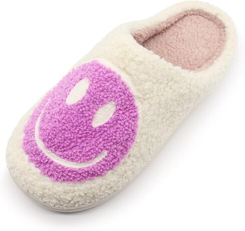 Happy Face Kids Slippers: Plush Non-Slip House Slippers For Girls & Boys & Little Big Toddler Unisex Kids Ultra Comfort Cute Soft and Fuzzy in Saudi Arabia