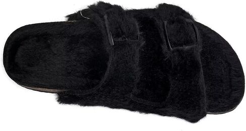 Torotto Kids Slippers Boys Girls Fluffy Furry Non-slip Cork House Slippers with Adjustable Straps Open Toe for Indoor & Outdoor in Kuwait