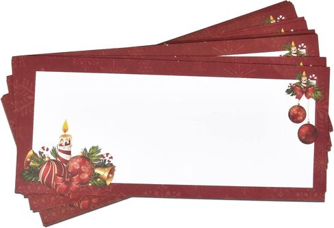 120 Christmas Ornament Bells Envelopes #10 Holiday Red Ornaments Envelope Invitations Letter Standard Glue Seal Closure for Wedding Stationary Office Business Letters Notes Mailing Supplies in Saudi Arabia
