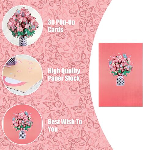 Pop Up Cards Birthday,Happy Birthday Card,8" X 6" Cover - Includes Envelope and Note Tag,Pop Up Birthday Cards for Women Men Kid Girl in Kuwait