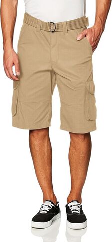Southpole Men's Ripstop Belted Cargo Shorts in Kuwait