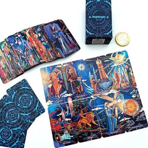 Mini Dreamscapes Tarot Cards Deck with Digital Guidebook - Major and Minor Arcana Full Tarot Deck, Tarot Deck for Travellers to Go, Unique and Minimalist Tarot for Beginners in Small Size