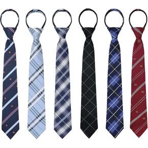 Boys Tie 4 packs Kids Tie, Ties for Boys Pre Tied Boys Zipper Tie for School Casual Graduation