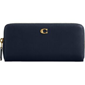 COACH Women's Slim Accordion Zip, B4/Dark Navy