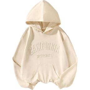 SOLY HUX Girl's Letter Graphic Hoodies Drop Shoulder Long Sleeve Pocket Pullover Sweatshirt